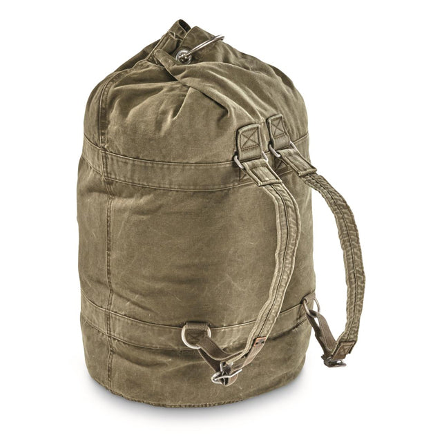 German Military Duffel Pack Bag with Carrying Straps & Locking Carabiner