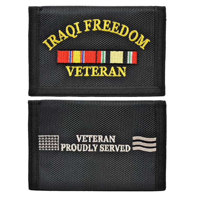 Iraqi Freedom OIF Iraq War Veteran Nylon Tri-Fold Wallet