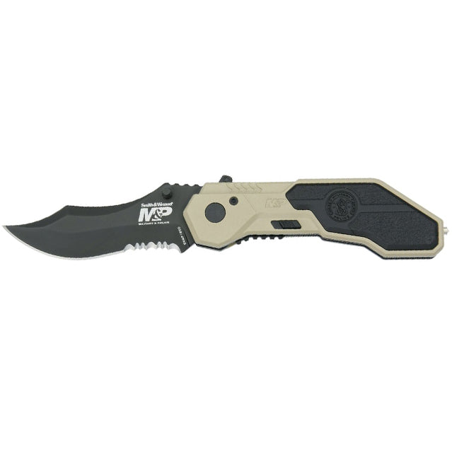 Smith & Wesson M&P Linerlock Assisted Open Folding Knife, Desert Tan