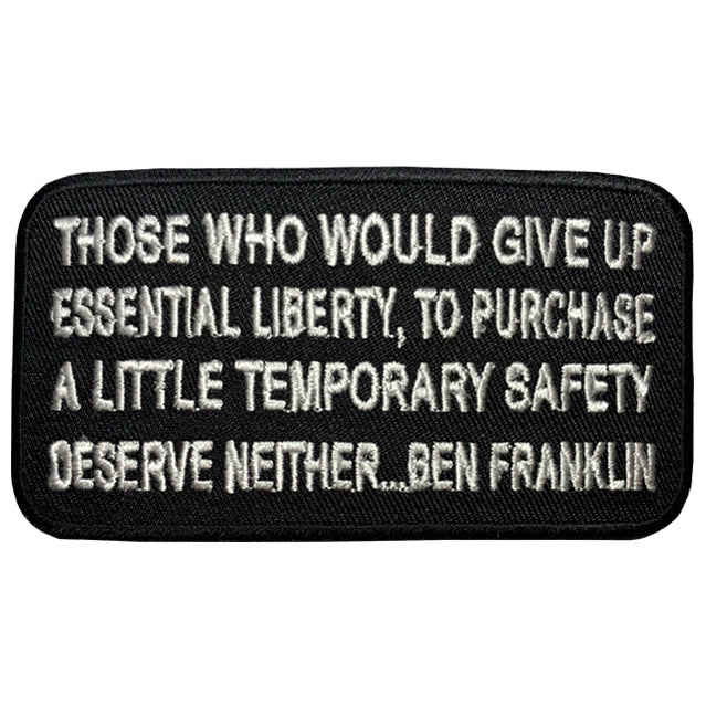 Benjamin Franklin Liberty Quote Patch