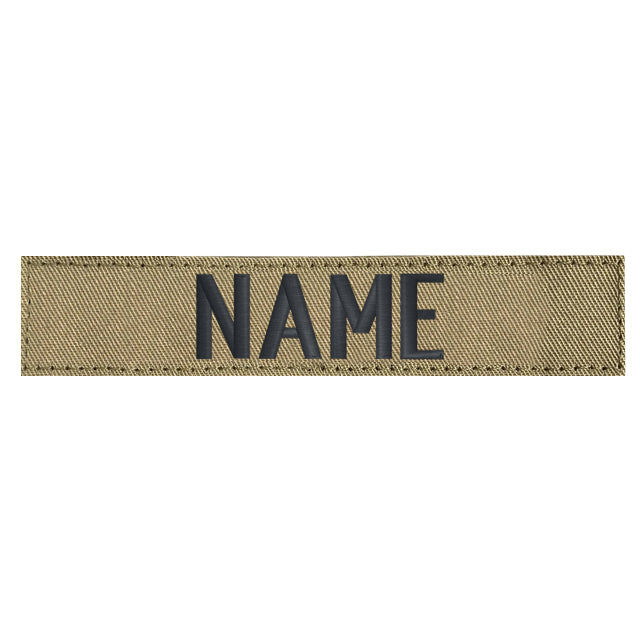 CUSTOM KHAKI RIPSTOP EMBROIDERED NAME TAPE VARIOUS COLOR LETTERS Velcro®  Option