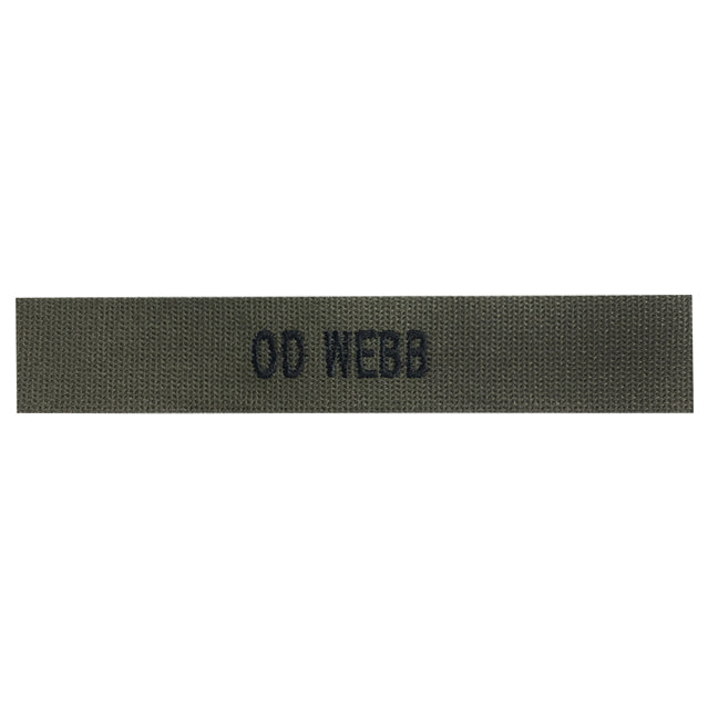 Custom OD Green Webb Name Tape