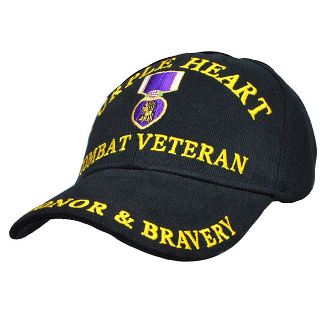 Purple Heart Medal Combat Veteran Honor & Bravery Cap