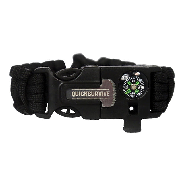 QuickSurvive Edge 4-in-1 Compass & Flint Striker Paracord Survival Bracelet