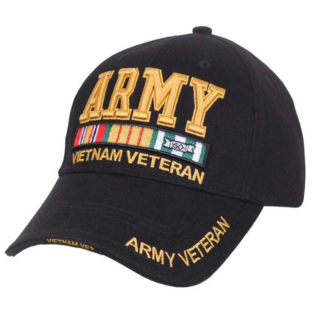 Army Vietnam Veteran Hat, Black & Gold