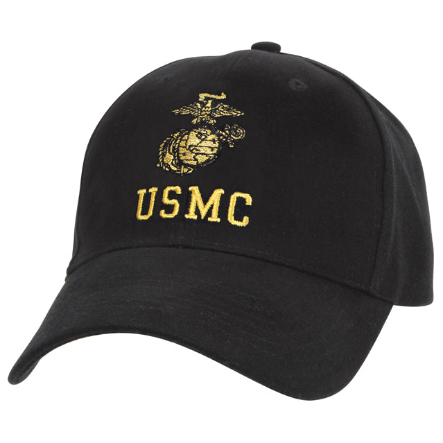 USMC Eagle Globe & Anchor Emblem Hat, Black