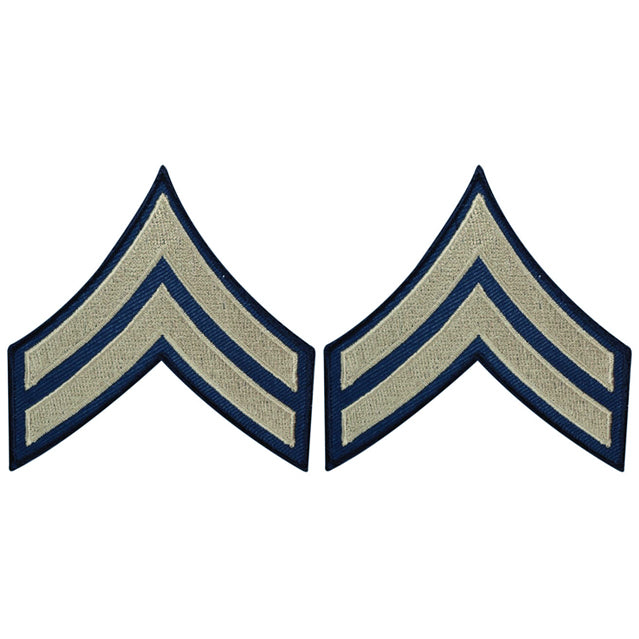 U.S. Army Corporal Rank Patches WWII, Khaki & Blue