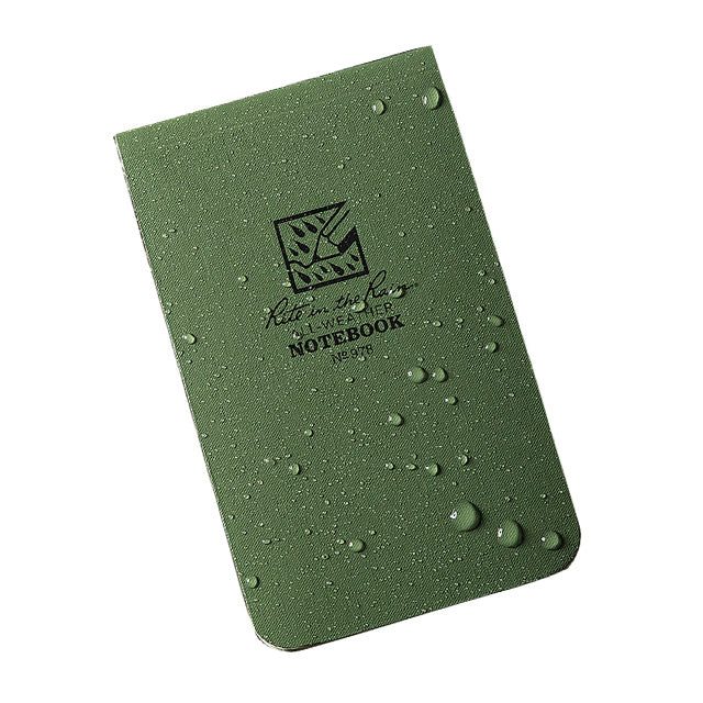 Rite in the Rain Top-Bound All-Weather Notebook, 3.25"x5.25" OD Green