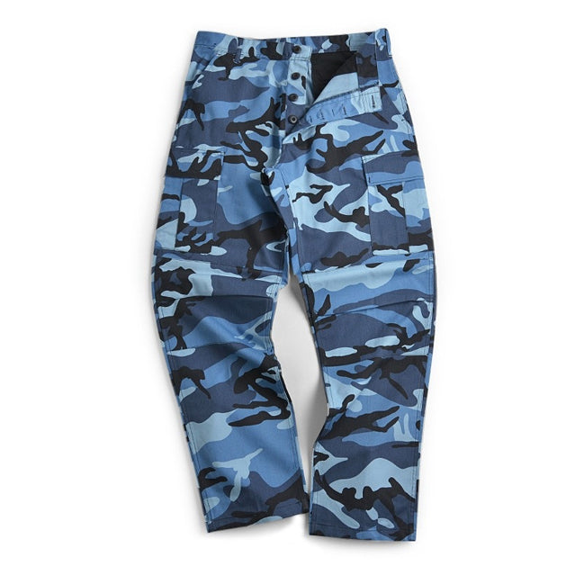 Multi-Shade Camouflage BDU Cargo Trousers, Assorted Colors