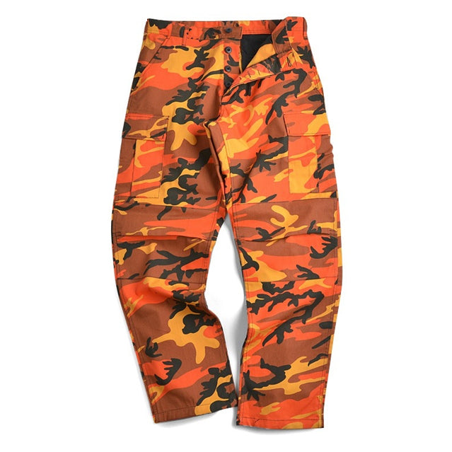 Multi-Shade Camouflage BDU Cargo Trousers, Assorted Colors
