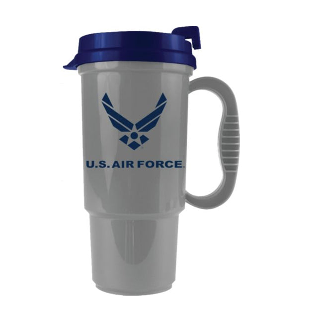 USAF Air Force Travel Coffee Mug Insulated Gray