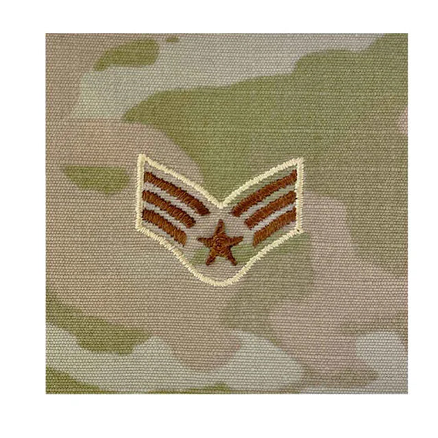 U.S. Air Force Senior Airman (SrA), E-4 Rank, 3-Tone OCP - Velcro, Sew ...