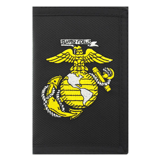 United States Marines Eagle Globe & Anchor EGA Logo Nylon Tri-Fold Wallet