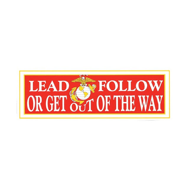 USMC "Lead Follow or Get Out of the Way" Bumper Sticker Decal