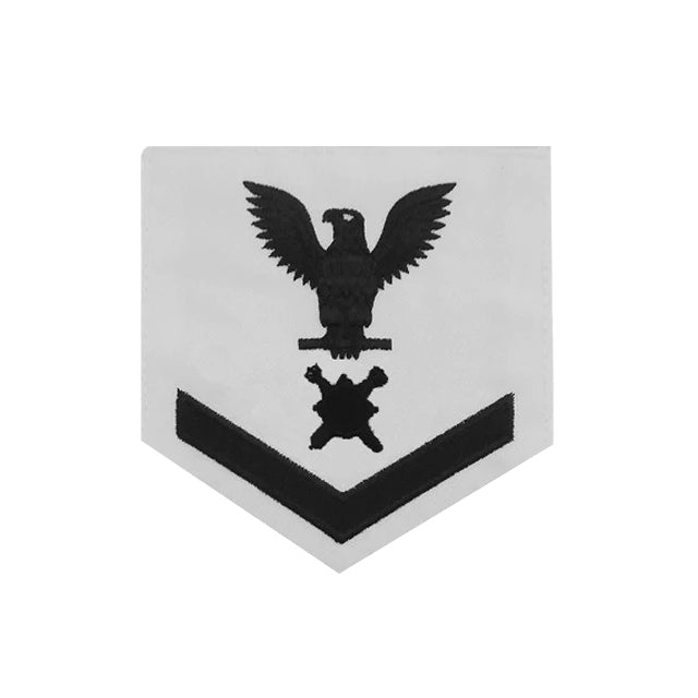 U.S. Navy Explosive Ordnance Disposal (EOD) Rating Patch, White (Tailored to E-4, E-5, or E-6)
