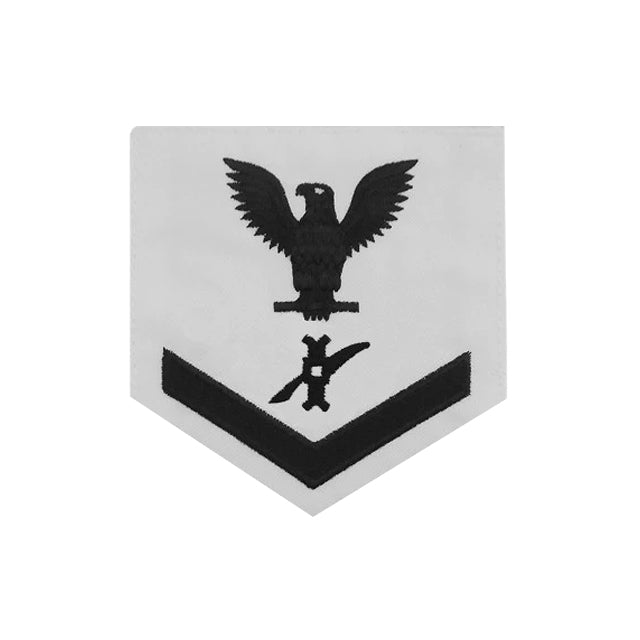 U.S. Navy Legalman (LN) Rating Patch, White (Tailored to E-4, E-5, or E-6)