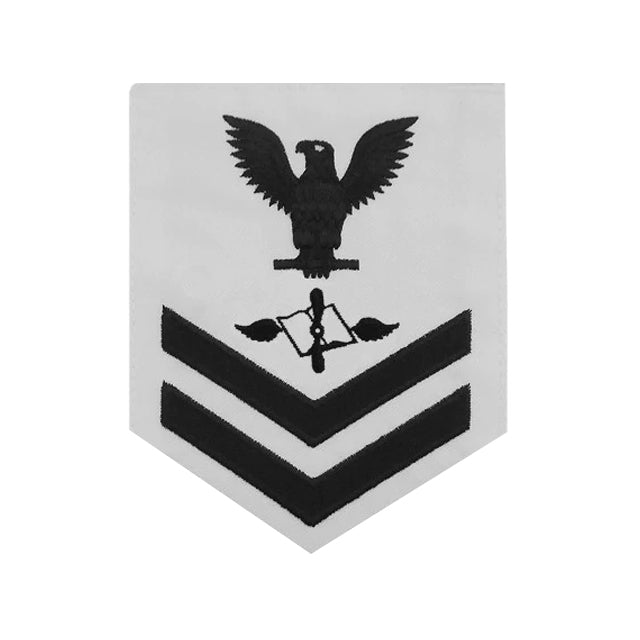 U.S. Navy Aviation Maintenance Administrationman (AZ) Rating Patch, White (Tailored to E-4, E-5, or E-6)