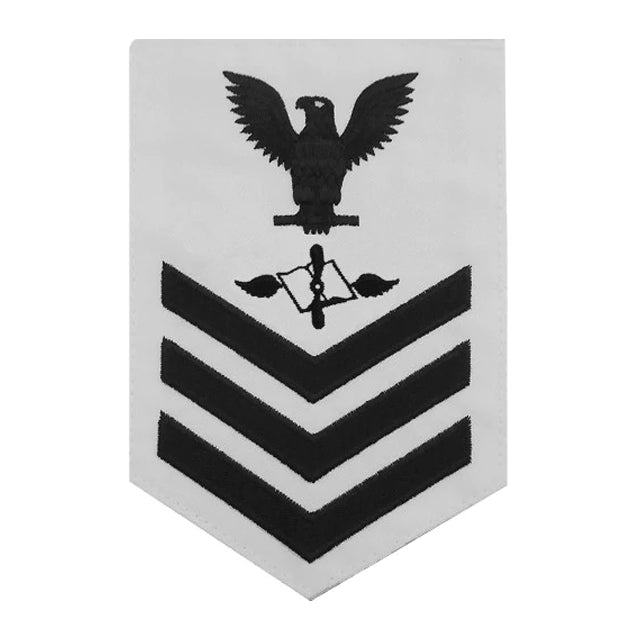 U.S. Navy Aviation Maintenance Administrationman (AZ) Rating Patch, White (Tailored to E-4, E-5, or E-6)