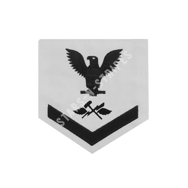 U.S. Navy Aviation Support Equipment Technician (AS) Rating Patch, White (Tailored to E-4, E-5, or E-6)