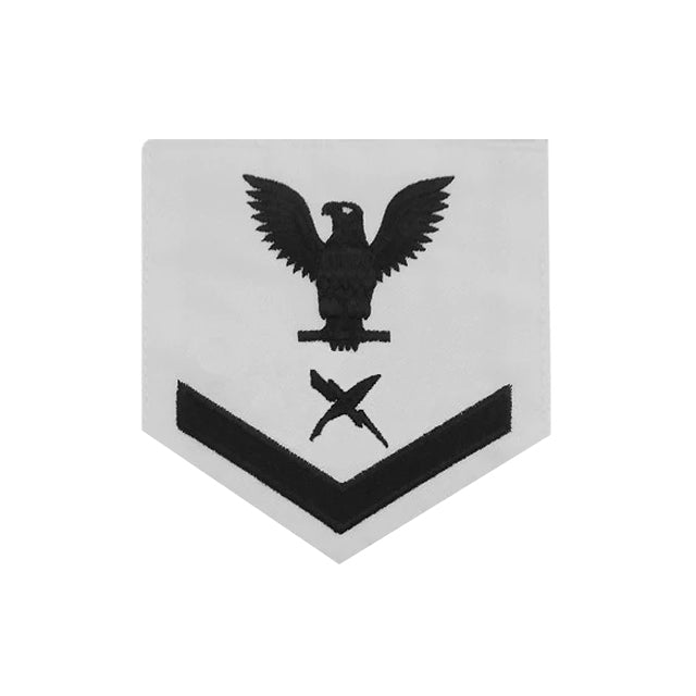 U.S. Navy Cryptologic Technician (CT) Rating Patch, White (Tailored to E-4, E-5, or E-6)