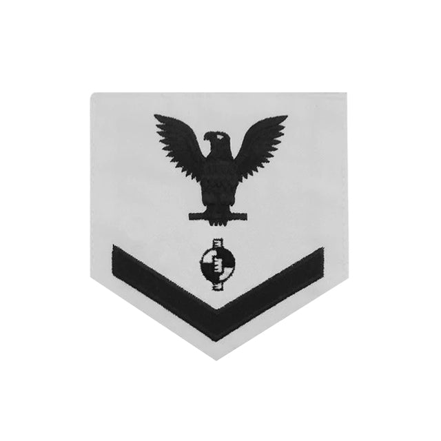 U.S. Navy Engineering Aide (EA) Rating Patch, White (Tailored to E-4, E-5, or E-6)