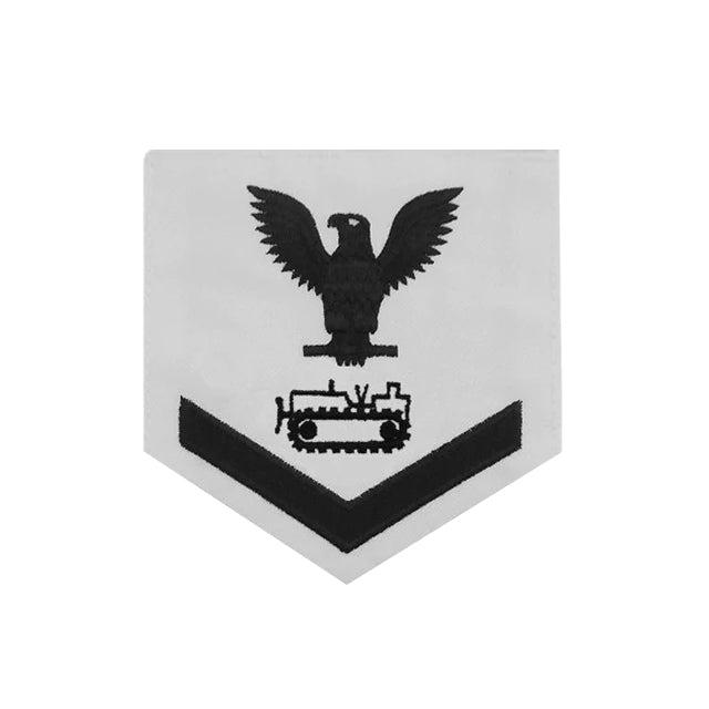 U.S. Navy Equipment Operator (EO) Rating Patch, White (Tailored to E-4 U.S. Navy Equipment Operator (EO) Rating Patch, White (Tailored to E-4