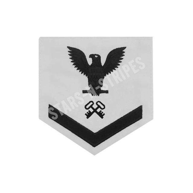 U.S. Navy Logistics Specialist & Store Keeper (LS/SK) Rating Patch, White (Tailored to E-4, E-5, or E-6)