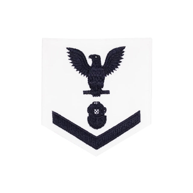 U.S. Navy Diver (ND) Rating Patch, White (Tailored to E-4, E-5, or E-6)