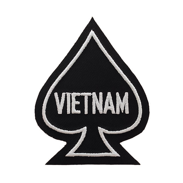 Vietnam Ace (Spade) Patch, Black & White